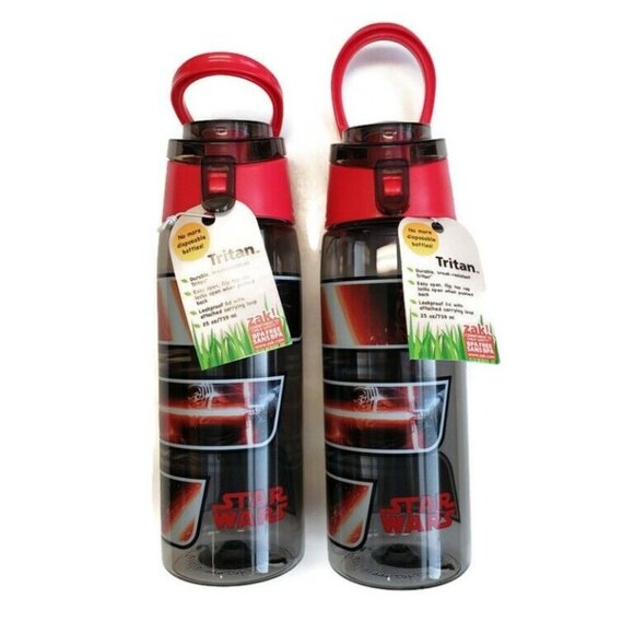 Zak Designs Star Wars KYLO REN 25 Oz. Resuable Plastic Water Bottle 2 Piece Set - Picture 1 of 4